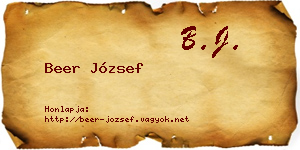 Beer József névjegykártya